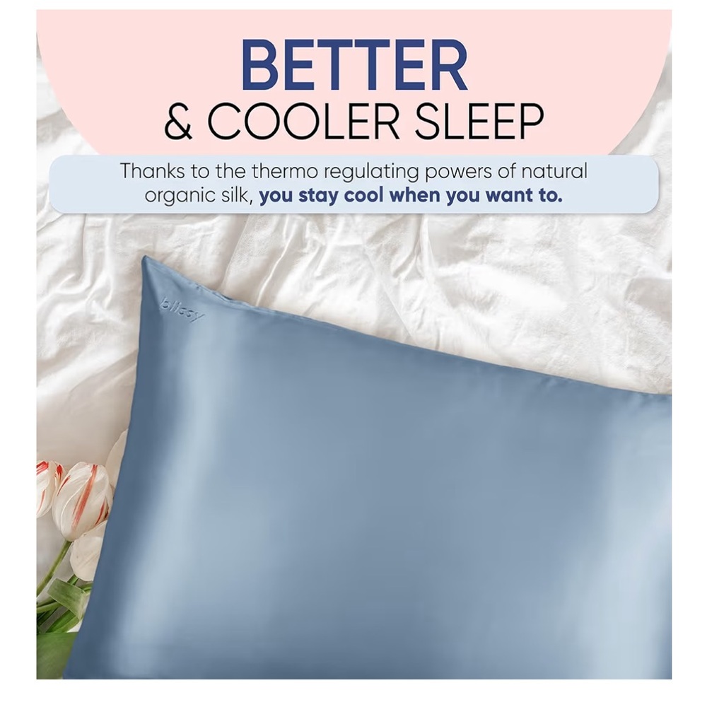 NEW Blissy Silk Pillowcase - 100% Pure Mulberry Silk - Picture 7 of 9